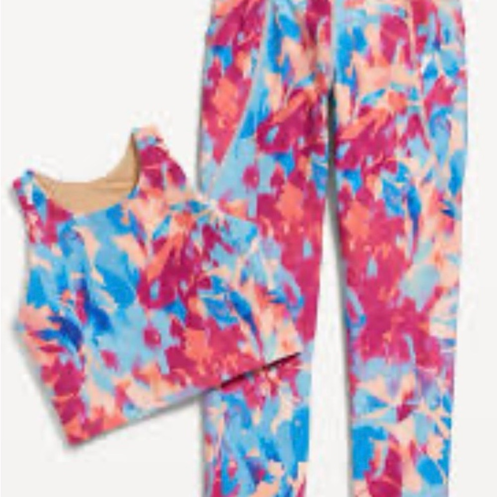 Old Navy Kids Floral Set - Blue and Pink